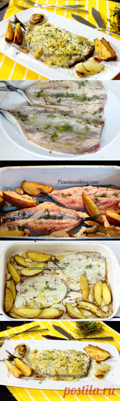 Скумбрия с картофелем и чесноком | Picantecooking
Рецепт скумбрии с картофелем