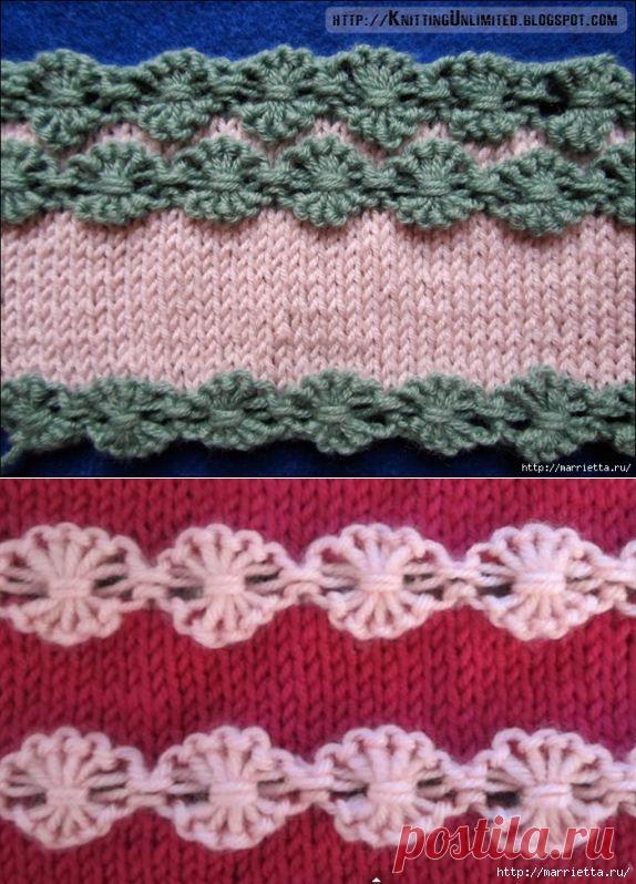 Паучки на лицевой глади. Узор спицами