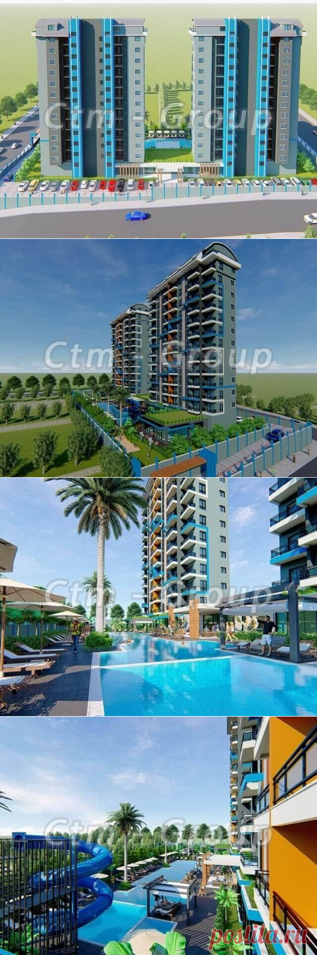 Квартира 1+1 в Махмутларе от застройщика с оф-плана