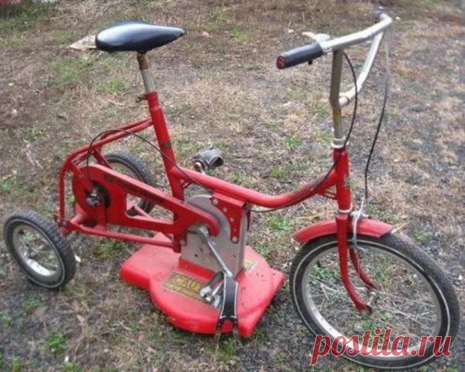 Уникальная техника специального назначения, которую вряд ли встретишь в обычной жизни  Велосипед-газонокосилка