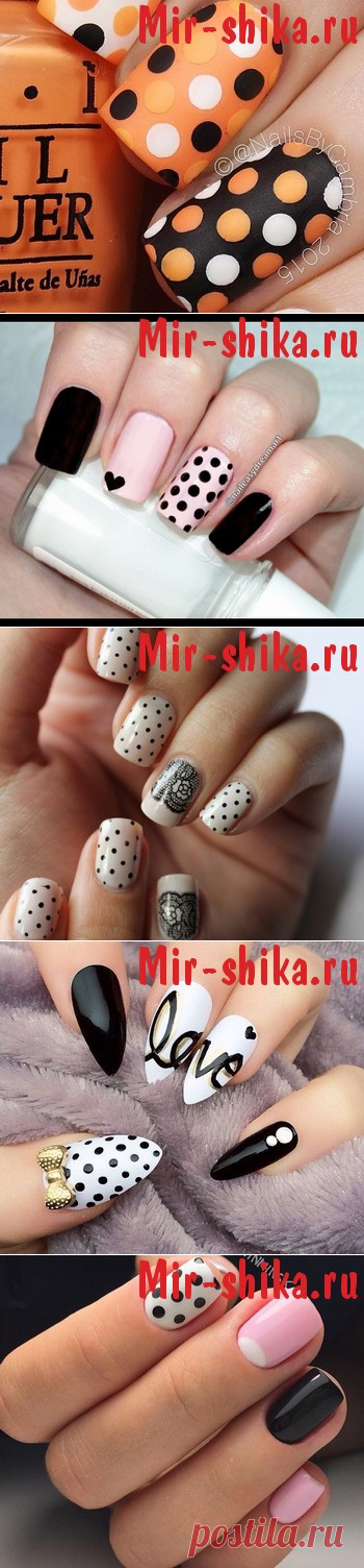 Маникюр с черными точками