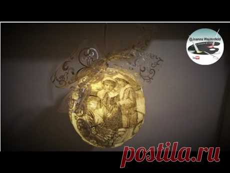 Jak zrobić świecącą bombkę decoupage z bandaża [GLOWING DECOUPAGE BANDAGE BAUBLE] Pomysły plastyczne