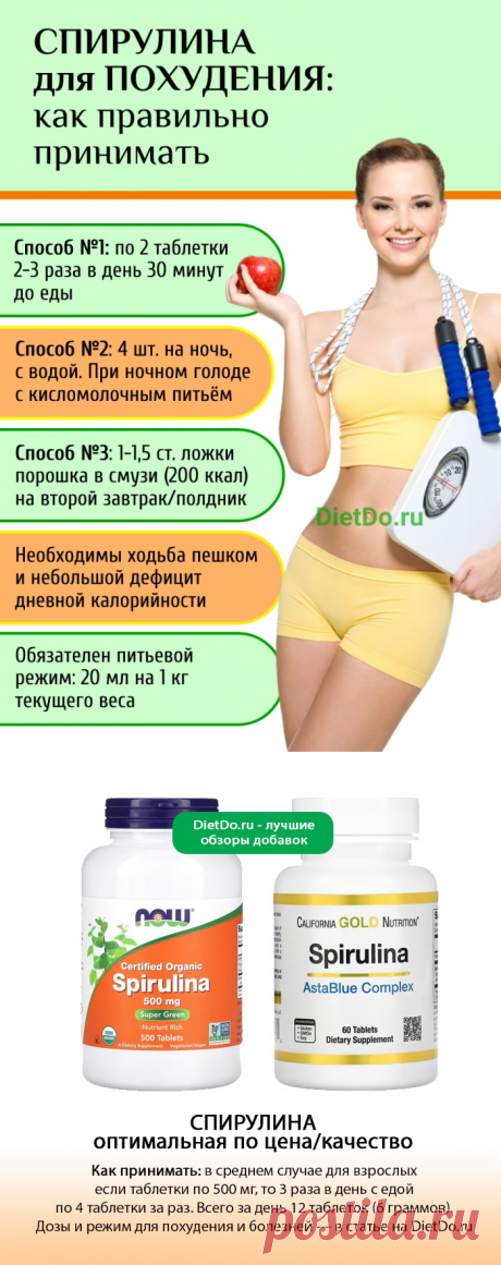 Спирулина для похудения: как принимать. Честные обзоры добавок для здоровья на DietDo.ru!