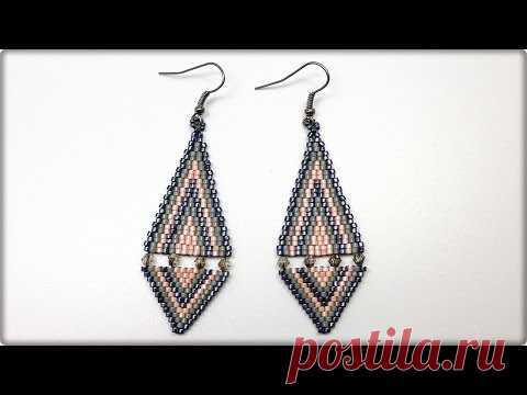 TheHeartBeading: Brick Stich Earrings Tutorial (no sound)