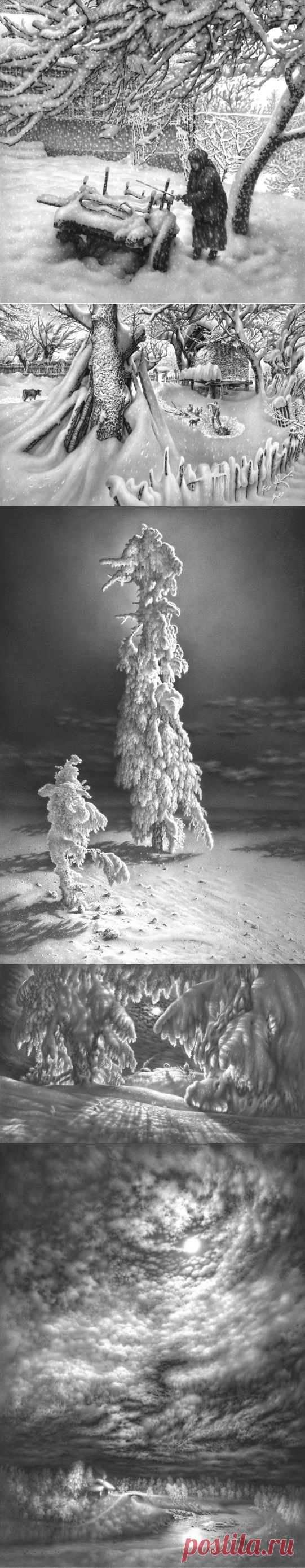Красавица зимушка. Рисунки карандашом | Мир позитивных новостей