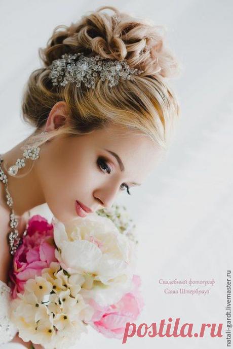 Купить Свадебное украшение в прическу &quot;Хрустальная россыпь&quot; - белый, Украшение ручной работы, свадьба