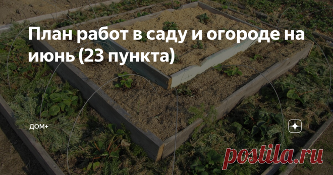 План работ в саду и огороде на июнь (23 пункта) Решила составить список того, что  надо сделать на саде и огороде в июне. И вот что из этого получилось)
Может быть кто-то  сможет его дополнить?
