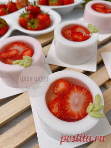 🍓🍓 Coconut Milk Agar Jelly Cake.