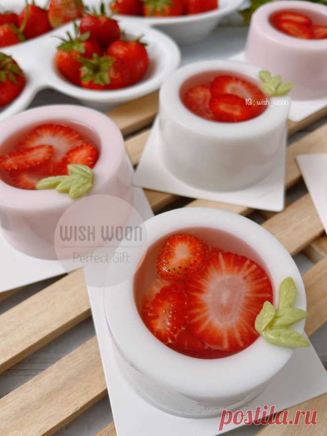 🍓🍓 Coconut Milk Agar Jelly Cake.