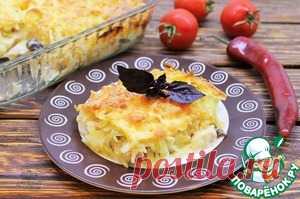 Курица с грибами, запечённая под шубой