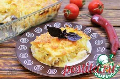 Курица с грибами, запечённая под шубой