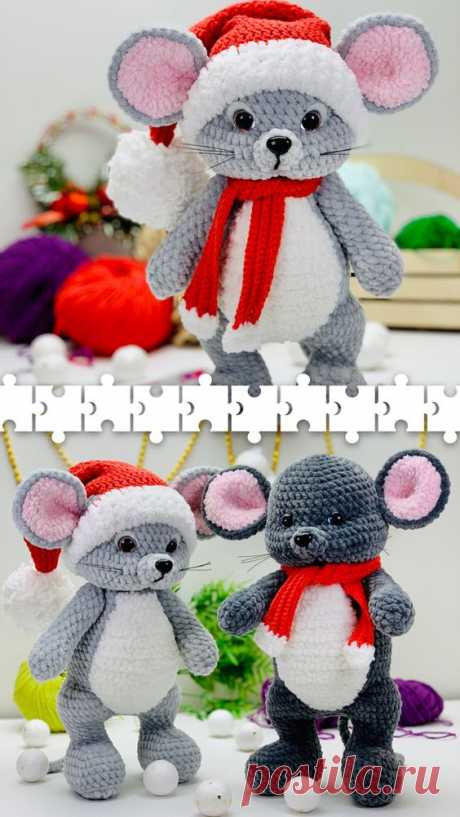 Мышонок в колпачке схема вязания крючком от LanaMi toys