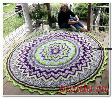 Коврик-мандала крючком схема. https://ya-hozyaika.com/vyazanie-dlya-doma/kovriki-sidushki/kovrik-mandala-kryuchkom/