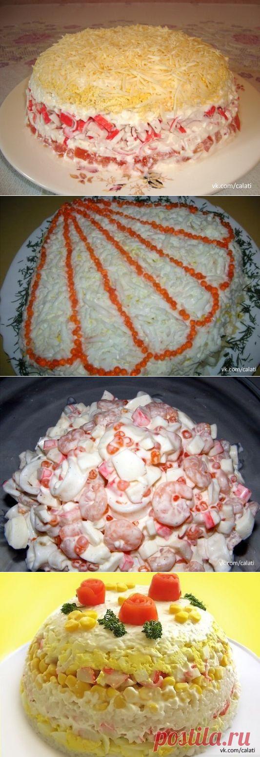 Салаты с крабовыми палочками (мясом)