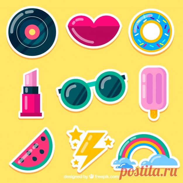 Красочный набор современных наклеек Более миллиона свободных векторов, PSD, фотографии и бесплатные иконки. Эксклюзивные халявы и все графические ресурсы, которые необходимые для ваших проектов