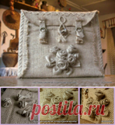 Розы из мешковины в декоре коробки