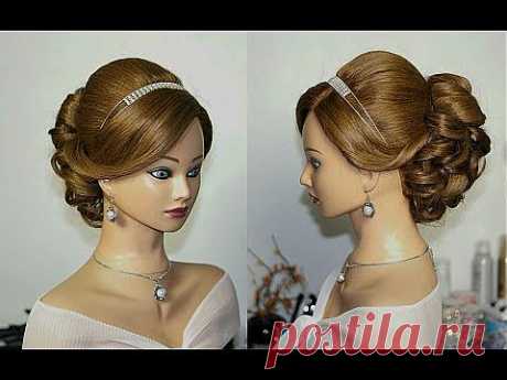 Wedding prom hairstyles for long hair. Свадебная прическа, прическа на выпускной. - YouTube
