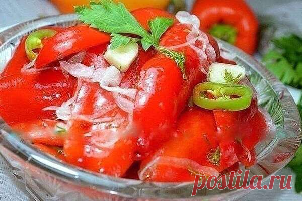 Перец маринованный — быстрый способ с ароматом чеснока — Дачный участок