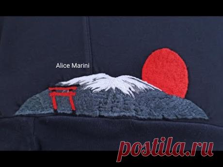 Hand Embroidery: A piece of Japan - Part 3 - Mount Fuji