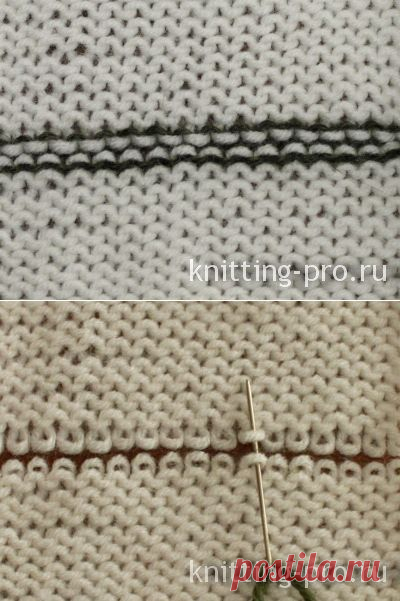 Трикотажный горизонтальный шов по изнаночной глади - knitting-pro.ru - От азов к мастерству