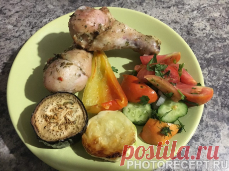 Куриные ножки запеченные с овощами - рецепт с фото пошагово