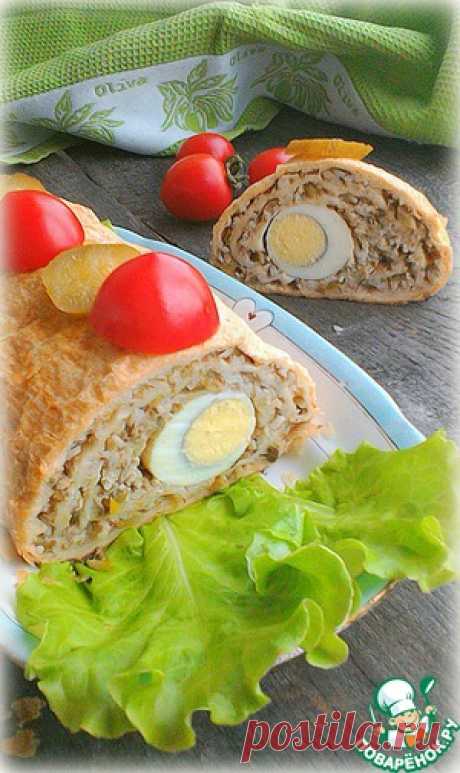 Штрудель с рыбно-рисовой начинкой - кулинарный рецепт