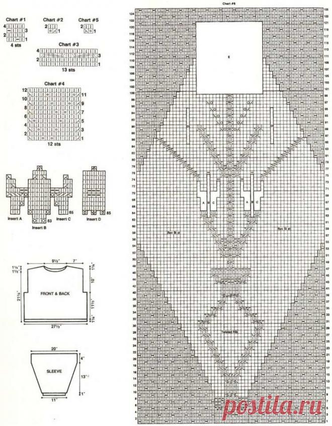 Белый пуловер спицами