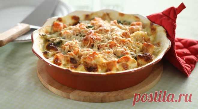 Запеканка из семги, цветной капусты и брокколи. Пошаговый рецепт с фото на Gastronom.ru