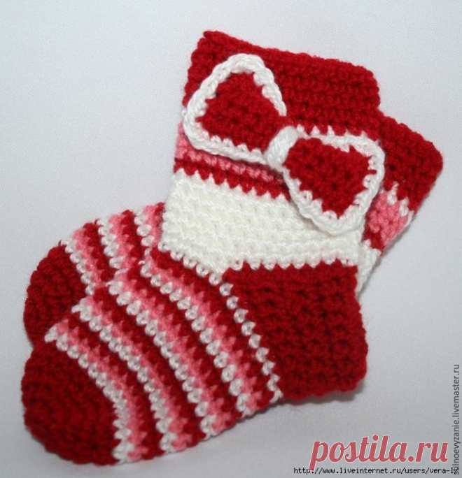 ​Вяжем носочки крючком от мыска — DIYIdeas