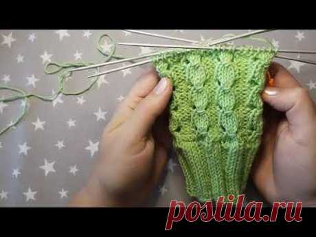 Узор на носочки. Очень простой, красивый, для начинающих вязальщиц.