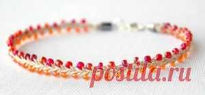 Браслет из бечевки и бисера своими руками