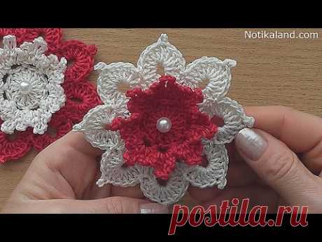 Crochet flower tutorial VERY EASY