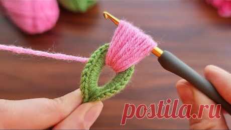 Wow! How to make very easy very beautiful crochet flower / çok kolay çok güzel tığ işi çiçek.