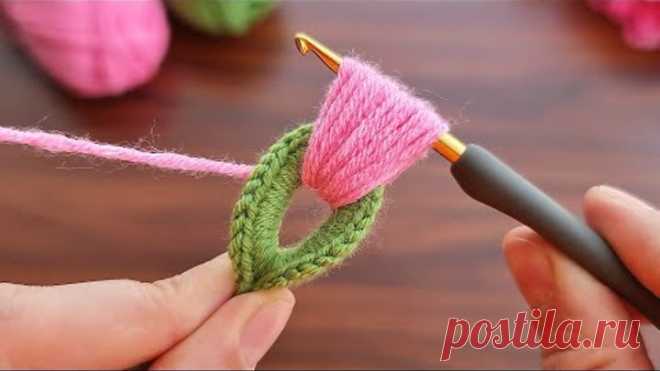 Wow! How to make very easy very beautiful crochet flower / çok kolay çok güzel tığ işi çiçek.