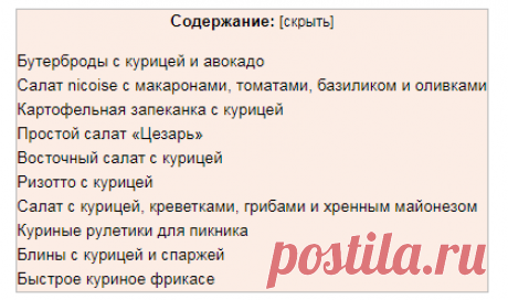 10 простых блюд с куриным мясом