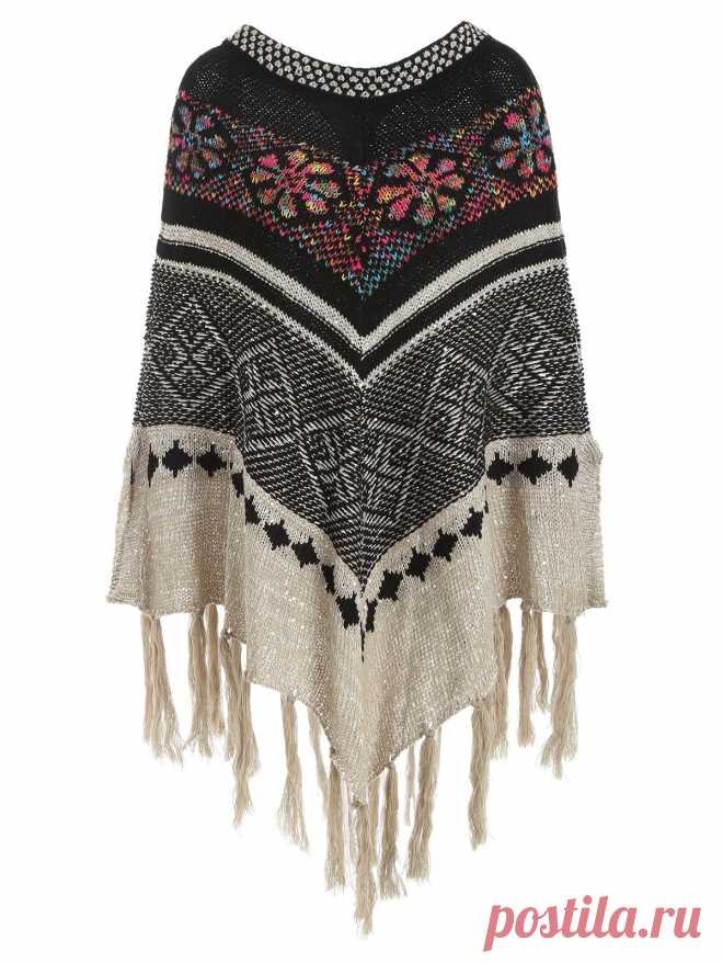 [35% ВЫЙТИ] MULTI Плюс размер Геометрический принт С бахромой С блестками Свитер | Rosegal Russia