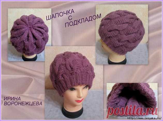 Модная шапочка с узором "Змейка", вязанная спицами!