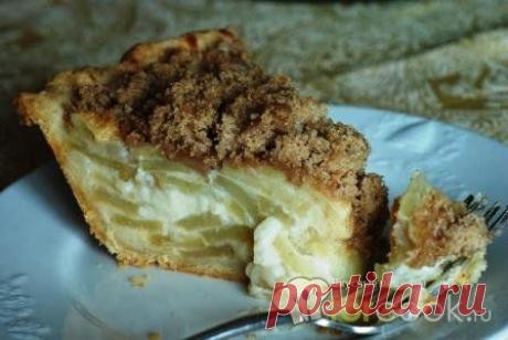 СМЕТАННЫЙ ПИРОГ С ЯБЛОЧНОЙ НАЧИНКОЙ
