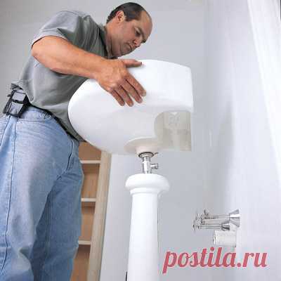 Как установить раковину с пьедесталом своими руками