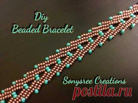 Stacked "A" Bracelet 😉...Herringbone Stitch