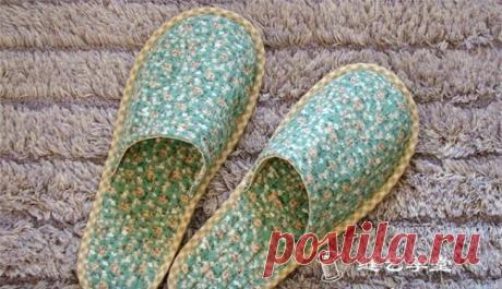 Домашние тапочки. Мастер-класс. Выкройка.