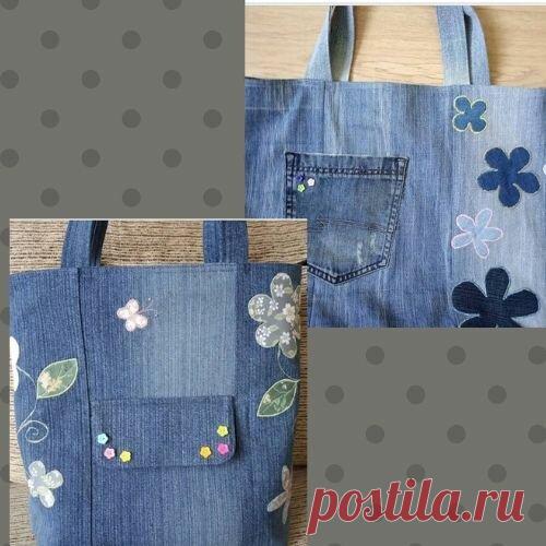 Сумка из старых джинсов своими руками без швейной машинки | Идеи для рукоделия | Яндекс Дзен
