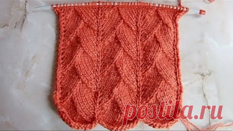 Рельефный узор Елочкой Вязание спицами Видеоуроки