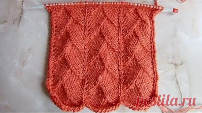 Рельефный узор Елочкой Вязание спицами Видеоуроки