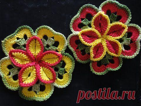 Объёмные цветы крючком. Мастеркласс на видео