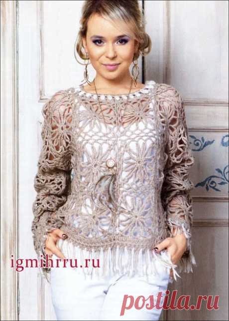Кофточка из мотивов (вязание крючком)
