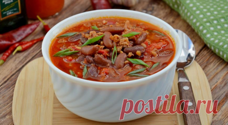 Острая фасоль с говяжьим фаршем, пошаговый рецепт с фото