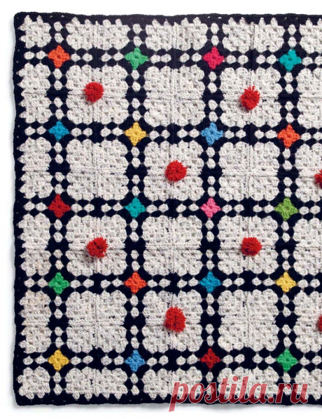 Скандинавский "бабушкин квадрат" для оригинального пледа. Мотив №2