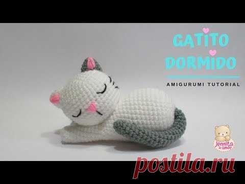 GATITO DORMIDO Amigurumi Tutorial Patron en Descripcion (traducido Ingles)
