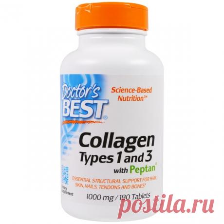 Doctor's Best, Collagen, Types 1 and 3 with Peptan, 1,000 mg, 180 Tablets - iHerb.com
